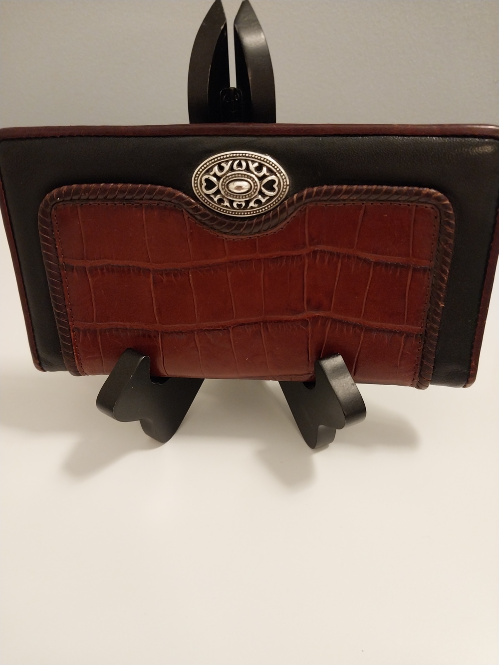 💗Brighton Wallet, Brown-Black, 7x4 Silver Emblem Excellent💗